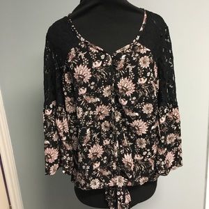 Flowing Knox Rose Boho Top with Long Bell Sleeve